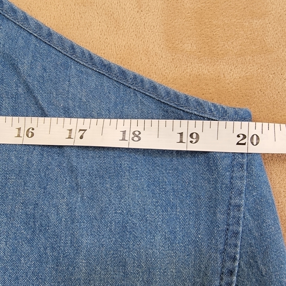 Chambray Cotton Halter Top Size Large EUC - Picture 5 of 6